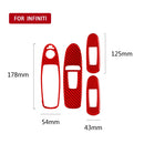 Car Carbon Fiber B Style Window Glass Lift Panel Decorative Sticker for Infiniti Q50 2014-2020, Left Drive (Red)