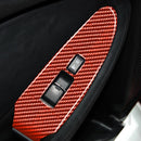 2 in 1 Car Carbon Fiber Window Lift Panel Decorative Sticker for Nissan 370Z / Z34 2009-, Right Drive Low-configured (Red)