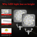 D0036 6.3W 10-30V DC 6000K 3 inch 9 LEDs Square Offroad Truck Car Driving Light Work Light Spotlight Fog Light