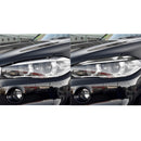 2 PCS / Set Carbon Fiber Car Lamp Eyebrow Decorative Sticker for BMW X5 / F15 2014-2018, Drop Glue Version