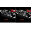 4 PCS / Set Carbon Fiber Car Central Control Gear Decorative Sticker for Dodge Challenger 2015 to Now, Left Driving