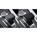 Car Suede Shift Knob Handle Cover A Version for Audi A4/S4(2017+) & A5/S5(2017+), Suitable for Left Driving(Black Grey)
