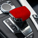 Car Suede Shift Knob Handle Cover A Version for Audi A4/S4(2017+) & A5/S5(2017+), Suitable for Left Driving(Wine Red)