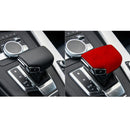Car Suede Shift Knob Handle Cover A Version for Audi A4/S4(2017+) & A5/S5(2017+), Suitable for Left Driving(Wine Red)
