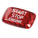 Car Carbon Fiber Engine Start Button Decorative Cover Trim for Volvo V40 2013-2019 (Red)