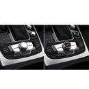 Car Carbon Fiber Multimedia Knob Decorative Sticker for Audi A6 S6 C7 A7 S7 4G8 2012-2018, Left and Right Drive Universal