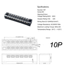 5 PCS Car 10-way TB-1510 Dual Row Power Terminal Connector + 10-position Connection Strip with Cover