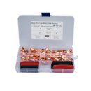 40 PCS AWG T2 Copper Heavy-duty Cold-pressed Wire Terminals 8 x 1/4 & 6 x 1/4 with Heat Shrinkable Tube