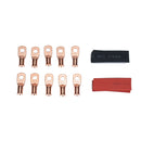 10 PCS AWG T2 Copper Heavy-duty Cold-pressed Wire Terminals 8 x 1/4 with Heat Shrinkable Tube