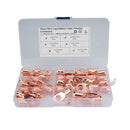 42 PCS Wire Terminals Connector Cable Lugs AWG T2 Copper Heavy-duty Cold-pressed Battery Cable Ends