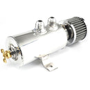 Aluminum Baffled Oil Catch Can Breather Can with Drain Valve and Filter 2 Ports AN10 Oil Coolant Fuel Overflow Tank, Capacity: 750ML (Silver)