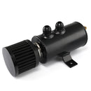 Aluminum Baffled Oil Catch Can Breather Can with Drain Valve and Filter 2 Ports AN10 Oil Coolant Fuel Overflow Tank, Capacity: 750ML