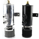 Aluminum Baffled Oil Catch Can Breather Can with Drain Valve and Filter 2 Ports AN10 Oil Coolant Fuel Overflow Tank, Capacity: 750ML