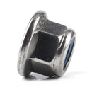 100 PCS Car 304 Stainless Steel Flange Lock Nuts Nylon Insert Locknut Kit M3-M12