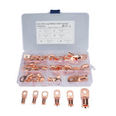 42 PCS Wire Terminals Connector Cable Lugs AWG T2 Copper Heavy-duty Cold-pressed Battery Cable Ends