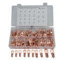 64 PCS Wire Terminals Connector Cable Lugs AWG T2 Copper Heavy-duty Cold-pressed Battery Cable Ends