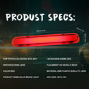 DC10-14V 24LEDs SMD-2835 Car Short High Position Brake Light for Toyota Hilux Vigo 2015-2017(Red)