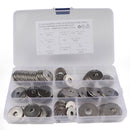 90 PCS Round Shape Stainless Steel Flat Washer Assorted Kit for Car / Boat / Home Appliance