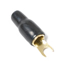 5 Pairs Car Audio Power Ground Wire Fork Terminals Brass 4 Gauge 5/16 inch Connectors Red and Black Boots