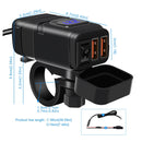 Universal Car Super Quick Dual Port USB Charger Power Outlet Adapter with LED Digital Voltmeter(Blue Light)
