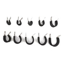 10 PCS Car Rubber Cushion Pipe Clamps Stainless Steel Clamps, Size: 5/4 inch (32mm)
