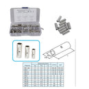 200 PCS Car / Boat AWG Gauge Non-Insulated Butt Connectors Ferrule Cable Crimp Terminal Kit