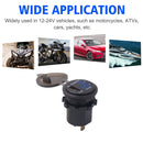 Universal Car Single Port USB Charger Power Outlet Adapter 2.4A 5V IP66 with LED Digital Voltmeter + Ammeter(Blue Light)