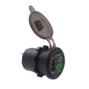 Universal Car Single Port USB Charger Power Outlet Adapter 2.4A 5V IP66 with LED Digital Voltmeter + Ammeter(Green Light)