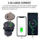 Universal Car Single Port USB Charger Power Outlet Adapter 2.4A 5V IP66 with LED Digital Voltmeter + Ammeter(Green Light)
