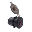 Universal Car Single Port USB Charger Power Outlet Adapter 2.4A 5V IP66 with LED Digital Voltmeter + Ammeter(Red Light)