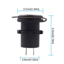 Universal Car Single Port USB Charger Power Outlet Adapter 2.4A 5V IP66 with LED Digital Voltmeter + Ammeter(Red Light)