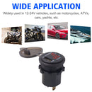 Universal Car Single Port USB Charger Power Outlet Adapter 2.4A 5V IP66 with LED Digital Voltmeter + Ammeter(Red Light)