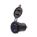 Universal Car Dual Port USB Charger Power Outlet Adapter 4.2A 5V IP66 with LED Digital Voltmeter + 60cm Cable(Blue Light)
