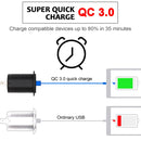 Universal Car QC3.0 Dual Port USB Charger Power Outlet Adapter 5V 2.4A IP66 with 60cm Cable(Red Light)