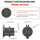 Universal Car QC3.0 Dual Port USB Charger Power Outlet Adapter 5V 2.4A IP66 with 60cm Cable(Red Light)