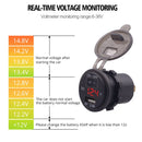Universal Car Single Port USB Charger Power Outlet Adapter 2.4A 5V IP66 with LED Digital Voltmeter + Switch + 60cm Cable (Red Light)