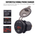 Universal Car Single Port USB Charger Power Outlet Adapter 2.4A 5V IP66 with LED Digital Voltmeter + Switch + 60cm Cable (Red Light)