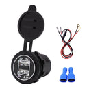 Universal Car Dual USB Charger Power Outlet Adapter 4.2A 5V IP66 with Aperture + 60cm Cable(White Light)