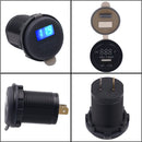 Universal Car Single Port USB Charger Power Outlet Adapter 2.1A 5V IP66 with LED Digital Voltmeter + 60cm Cable(Blue Light)