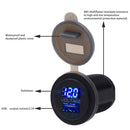 Universal Car Single Port USB Charger Power Outlet Adapter 2.1A 5V IP66 with LED Digital Voltmeter + 60cm Cable(Blue Light)