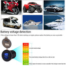 Universal Car Single Port USB Charger Power Outlet Adapter 2.1A 5V IP66 with LED Digital Voltmeter + 60cm Cable(Blue Light)