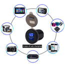 Universal Car Single Port USB Charger Power Outlet Adapter 2.1A 5V IP66 with LED Digital Voltmeter + 60cm Cable(Blue Light)