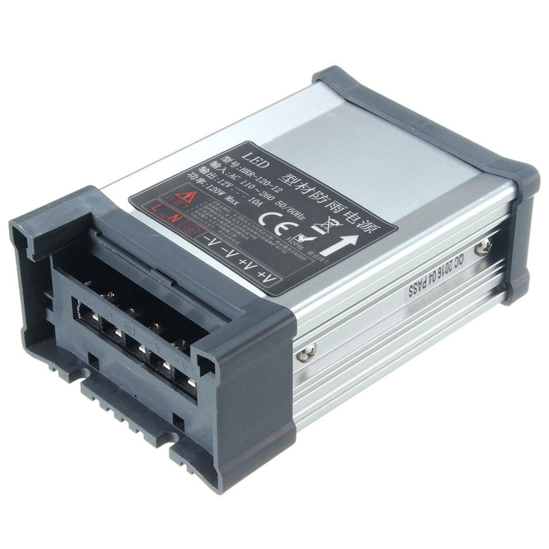 IP65 Waterproof AC 100V-264V To DC 12V 120W 10A Switching Power Supply Driver Adapter
