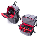 Multi-functional Waterproof Nylon Shoulder Backpack Padded Shockproof Camera Case Bag for Nikon Canon DSLR Cameras(Grey)