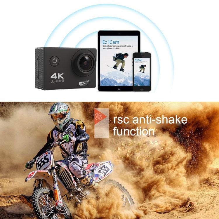 F60 2.0 inch Screen 170 Degrees Wide Angle WiFi Sport Action Camera Camcorder with Waterproof Housing Case, Support 64GB Micro SD Card(Black)