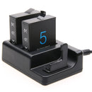 Dual Batteries Charger + Remote Control Charger with USB Cable for GoPro HERO7 Black /6 /5 (AHDBT-501), Batteries not included(Black)
