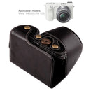 Full Body Camera PU Leather Case Bag with Strap for Sony A6000 / A6300 / Nex 6(Black)