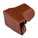 Full Body Camera PU Leather Case Bag with Strap for Canon EOS M10(Brown)
