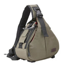 CADEN Triangle Shape Tscope Sling Shoulder Cross Digital Camera Bags Case Soft Bag with Rain Cover for Canon Nikon Sony K1, Size: 36*31*15cm(Army Green)