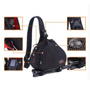 CADEN Triangle Shape Tscope Sling Shoulder Cross Digital Camera Bags Case Soft Bag with Rain Cover for Canon Nikon Sony K1, Size: 36*31*15cm(Black)
